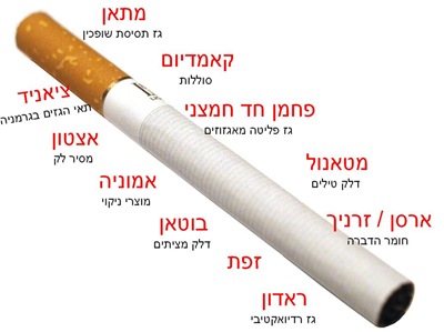 שקד טבעי: : נזקי העישון : חומרים רעילים בסיגריות