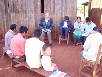 School students were in the temple this day, so pastors had meeting in front of Pablino