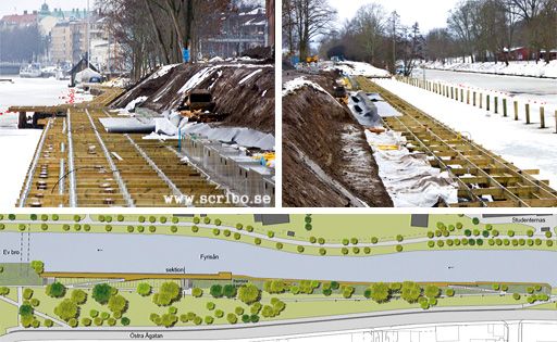 Bryggor vid Tullgarnsparken Bryggorna vid Tullgarnparken under uppbyggnad