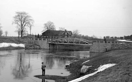 Svartvitt fotografi på Ärnabron från 1931