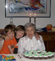 Grand boys with their Great Grandmother.
