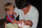 Kahle getting to know his new cousin.