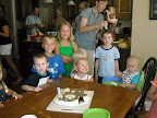 The kids wanted to eat the monkey cake!