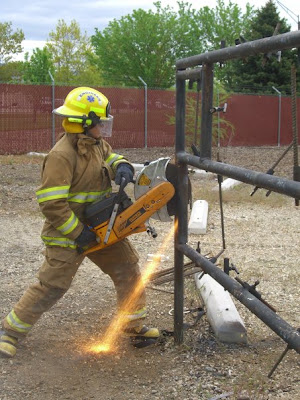 Nothing stops a woman with a chop saw. Photo courtesy of Rebecca Rusch.