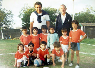 Salvador Ricardo Aparico with Lionel Messi aged four years old.