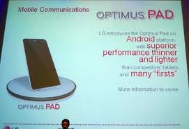 LG Optimus Pad, 8 Inch Display Apple's footsteps