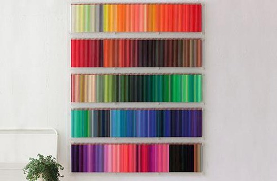 Colored-Pencil-display-white-walls