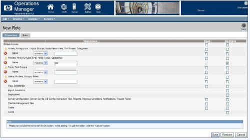 OMU 9.0 admin GUI