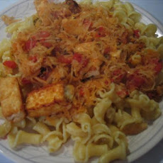 Vegan Sauerkraut and Tomato Pasta