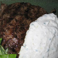 Garlic Steak with Horseradish Sauce