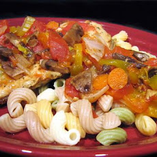Creamy Chicken or Pork Cacciatore in Crock Pot