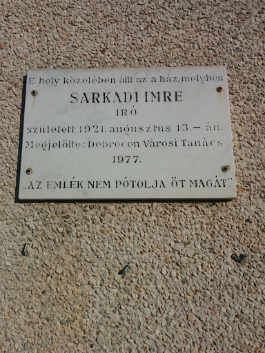 Sarkadi Imre Emléktábla