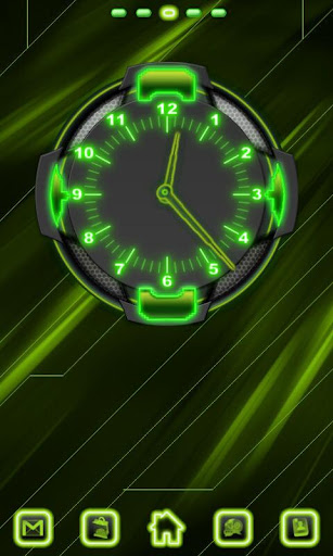 Neon Green Style Clock 2
