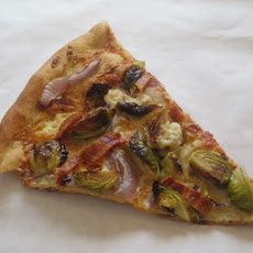 Bacon, Brussels Sprouts, and Blue Cheese Pizza