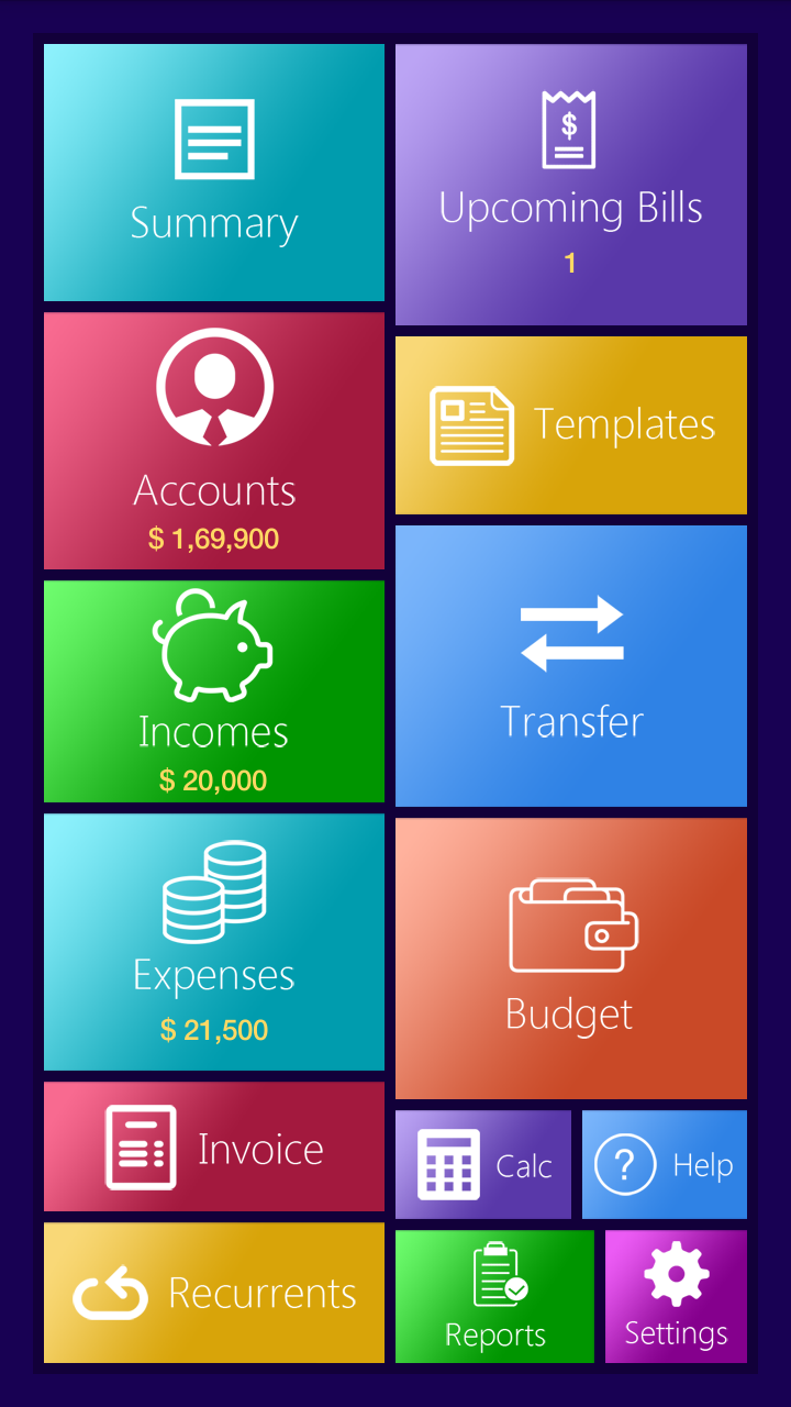 Android application Personal Accounting - Pro screenshort