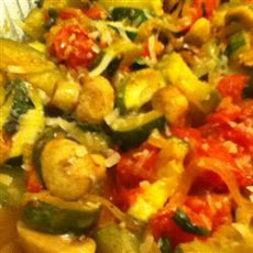 Roasted Garlic Zucchini and Tomatoes