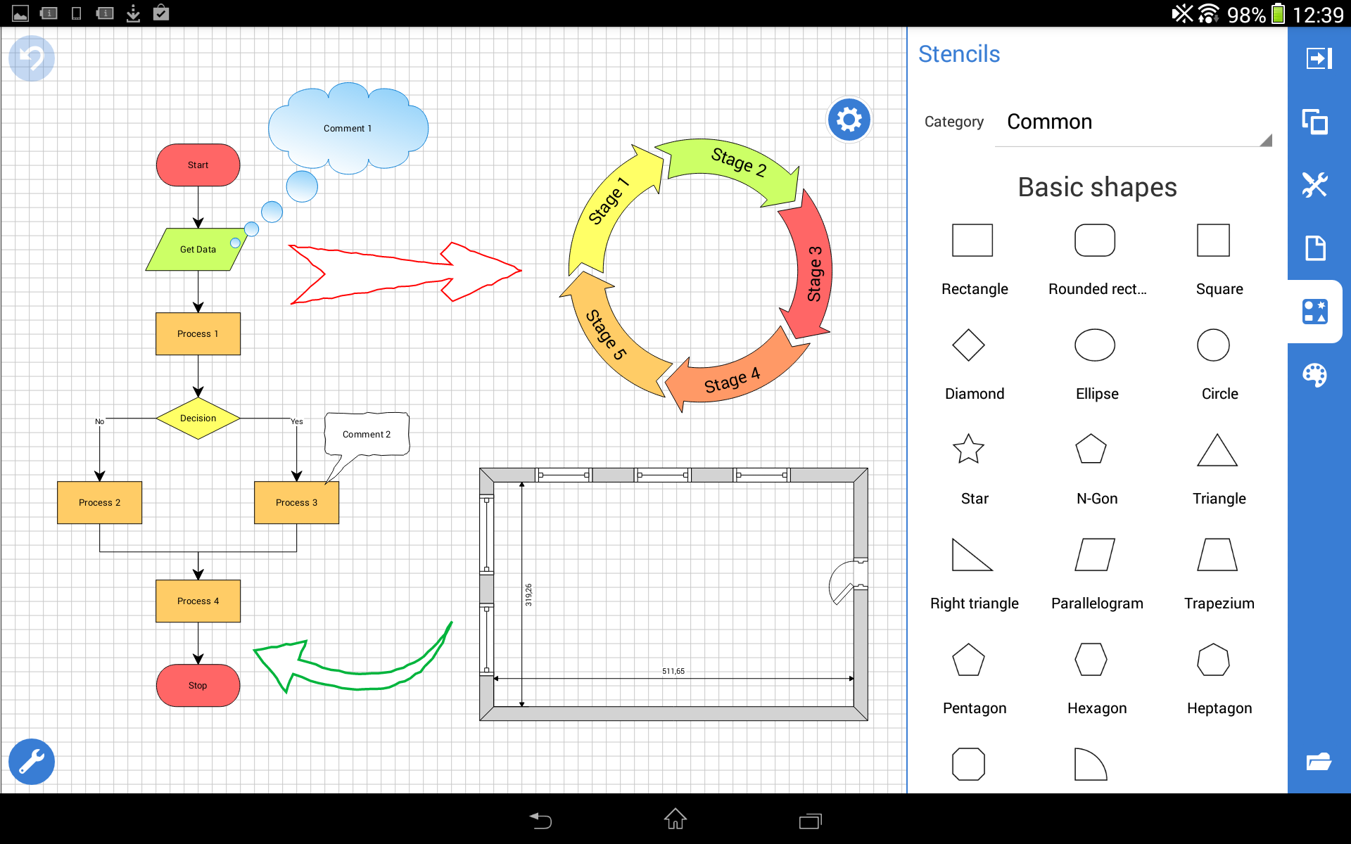 Android application Grapholite Diagrams Pro screenshort
