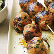 Chicken or Turkey Parm Meatballs with Caesar Slaw