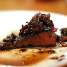 Steak with Cherry-Red Wine Sauce