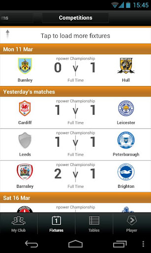 football-league-clubs-app for android screenshot