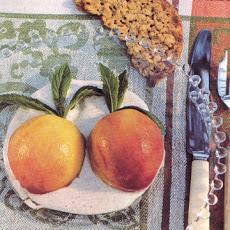 Fresh Peaches with Cinnamon Creme Fraiche