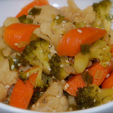 Microwave Asian Broccoli and Cauliflower
