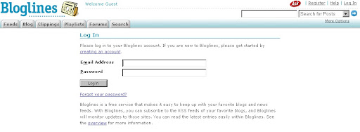 Bloglines登入畫面