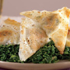 Pan-Fried Pork Wontons with Spinach