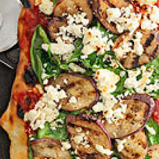 Spice-Grilled Eggplant, Feta & Spinach Pizzas
