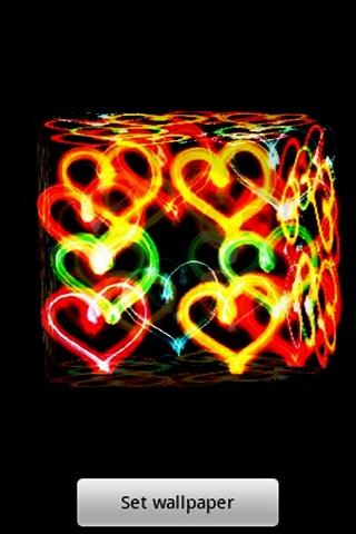 3D colorful hearts