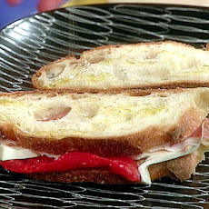 Panini with Prosciutto, Roasted Pepper and Mozzarella