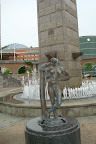 random sculptures outside the Yahoo dome