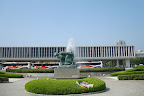 memorial statue outside the peace museum