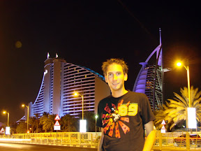 Me in front of Jumeirah Beach Hotel and Burj al Arab