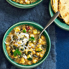Creamy Pumpkin Seed and Green Chile Posole