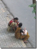 Women traders ouside Gandhi's house