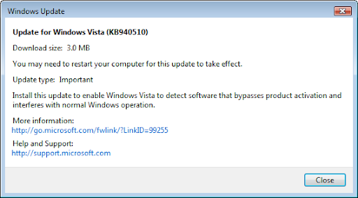 Update for Windows Vista (KB940510) Update for Windows Vista (KB940510)