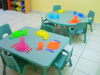 Ergonomically contoured, sturdy tables and chairs