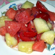 Watermelon, Cherry Tomato and Cucumber Salad