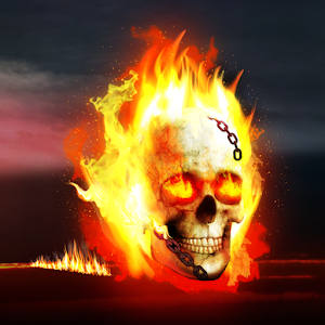 3D Burning skull Atom Theme.apk 1.0