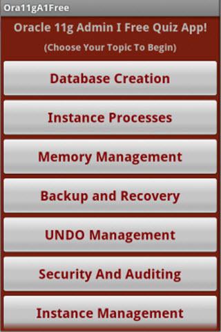 【免費教育App】Oracle 11g OCA Free Quiz App-APP點子
