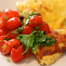 Avocado Omelet with Cherry Tomato Lime Relish