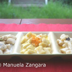 Ricotta gnocchi with 3 sauces