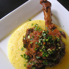 Moroccan lamb shanks with polenta and white beans