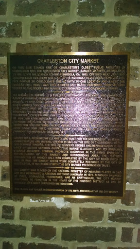Charleston City Market Plaque