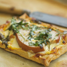 Rustic Pear, Serrano Ham and Goat Cheese Tartlets