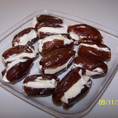 Dates Stuffed with Cream Cheese and Pecans