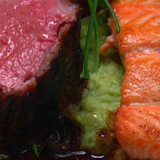 Pan-seared Salmon served with Wasabi Mashed Potatoes