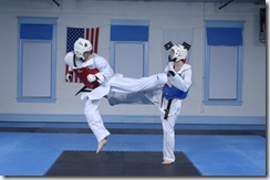 Gordon White (red pads) and Glenn Xiques (Blue Pads)