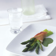 Prosciutto-Wrapped Asparagus with Mint Dressing